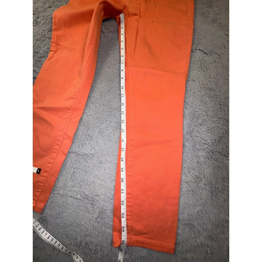 Tory Burch Pants Cropped Skinny Jeans Orange Mid Rise Womens 26 Old Money Luxury